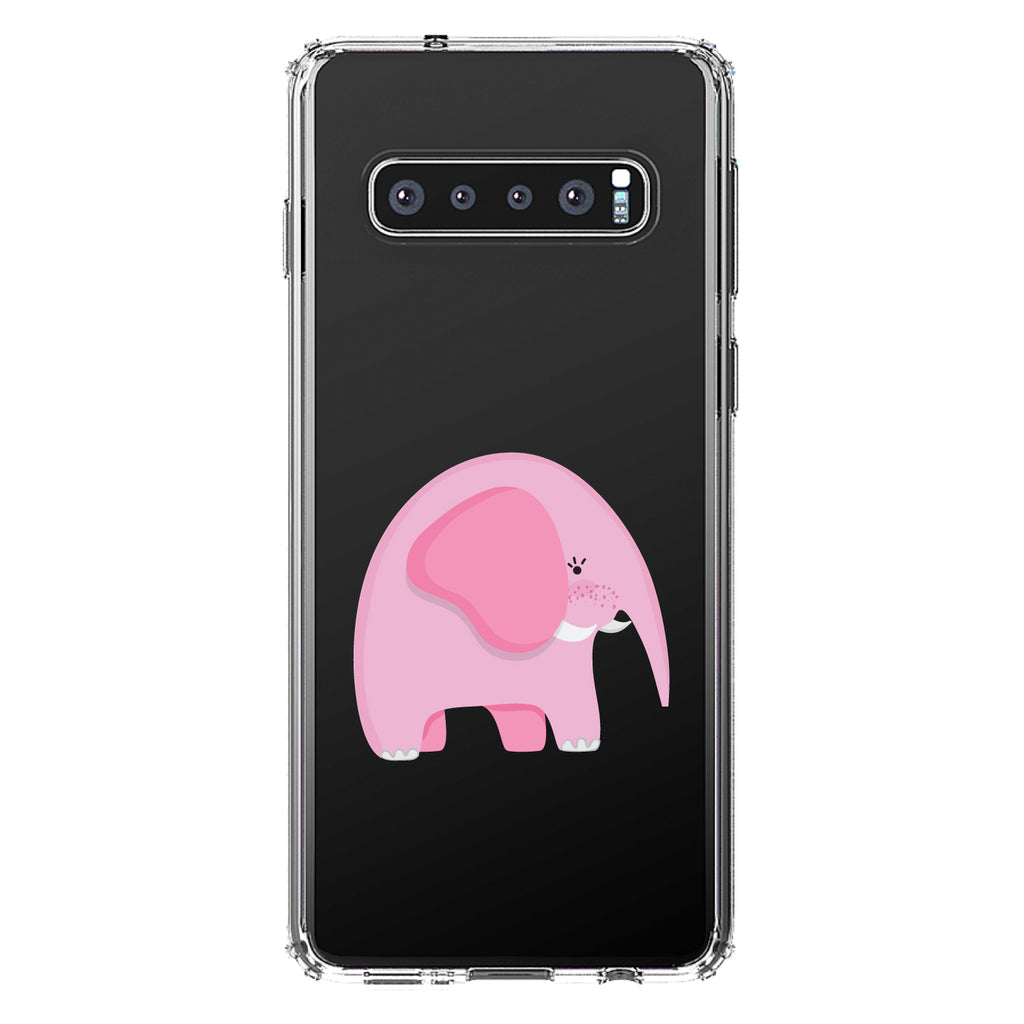 Cute Cartoon Elephant, Pink Clear Shockproof iPhone Case, view 17