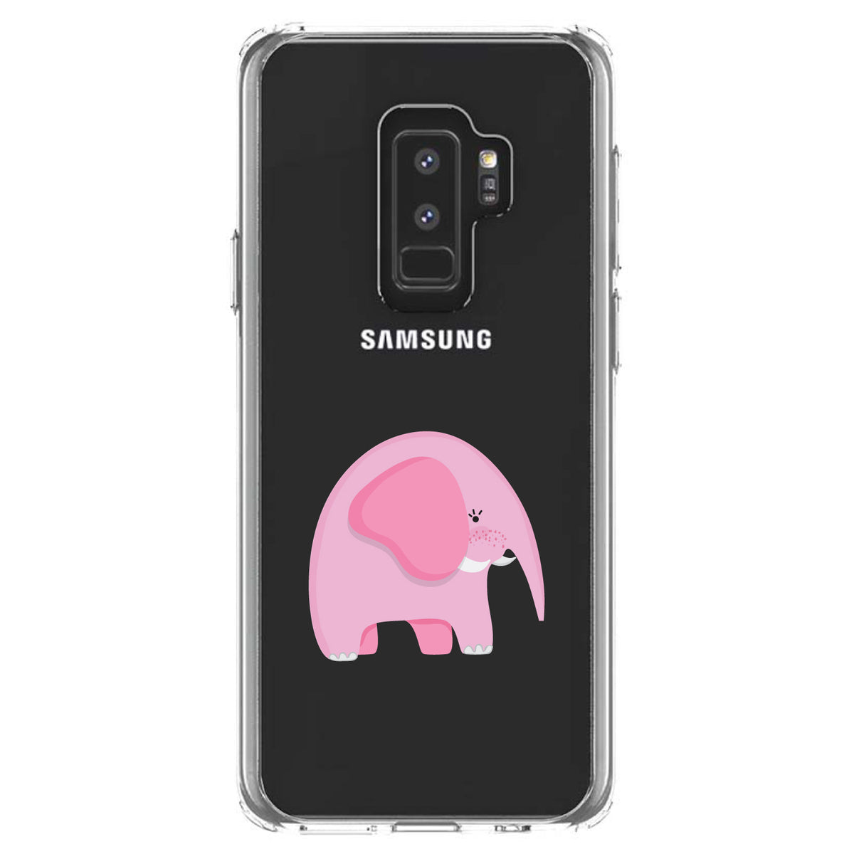 Cute Cartoon Elephant, Pink Clear Shockproof iPhone Case, view 20
