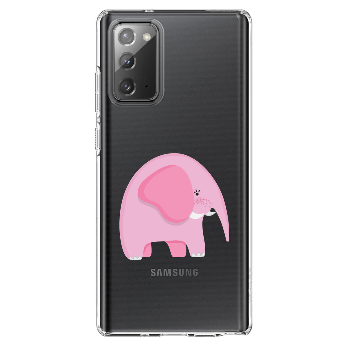 Cute Cartoon Elephant, Pink Clear Shockproof iPhone Case, view 8
