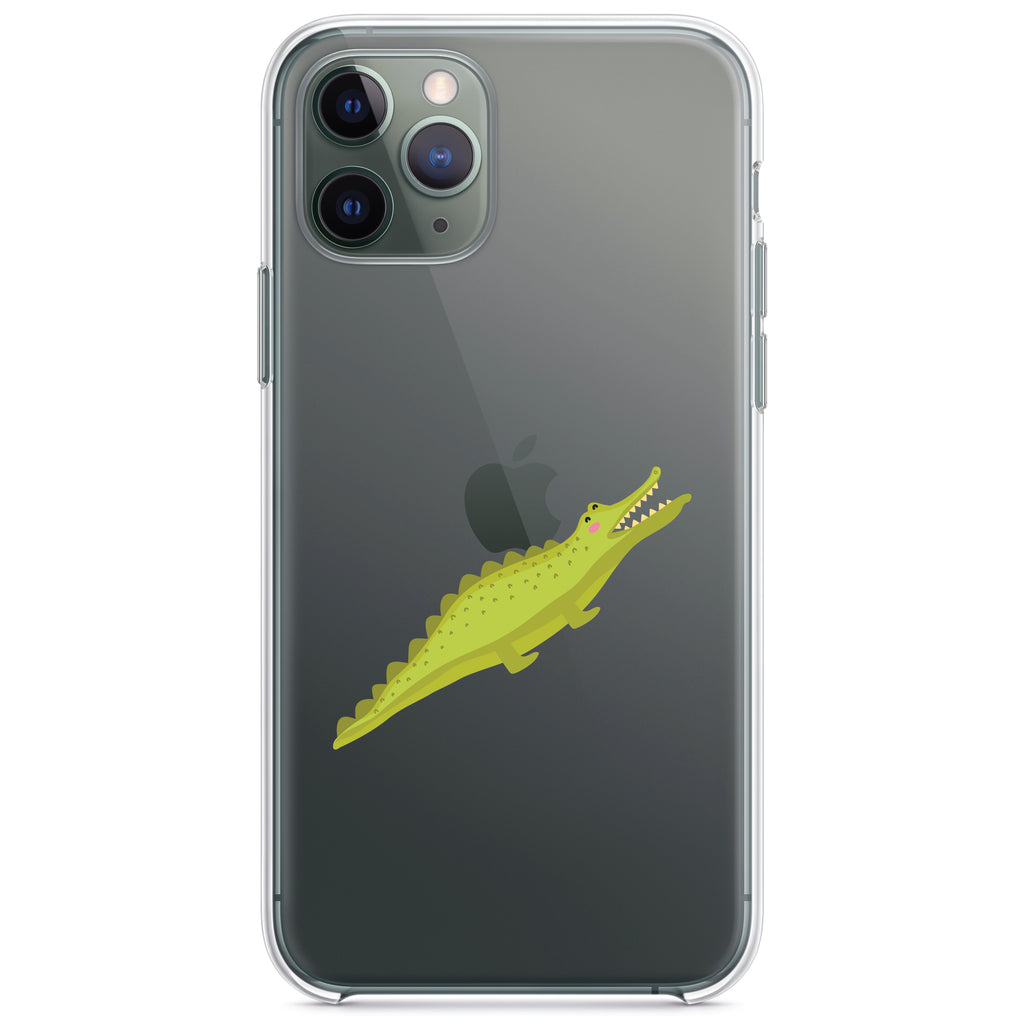 Cute Cartoon Alligator Clear Shockproof iPhone Case