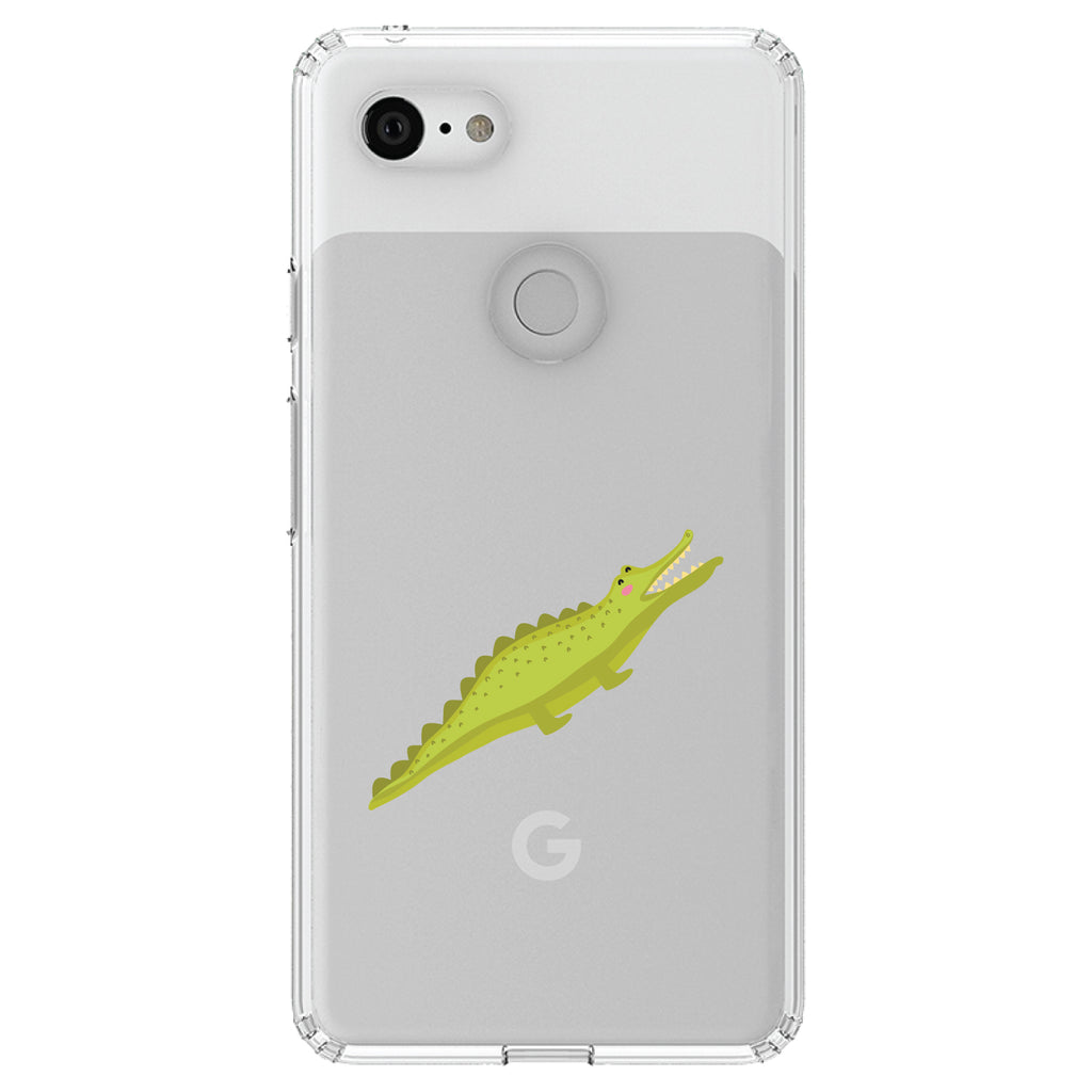 Cute Cartoon Alligator Clear Shockproof iPhone Case, view 22