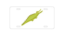 DistinctInk Custom Aluminum Decorative Vanity Front License Plate - Cute Cartoon Alligator