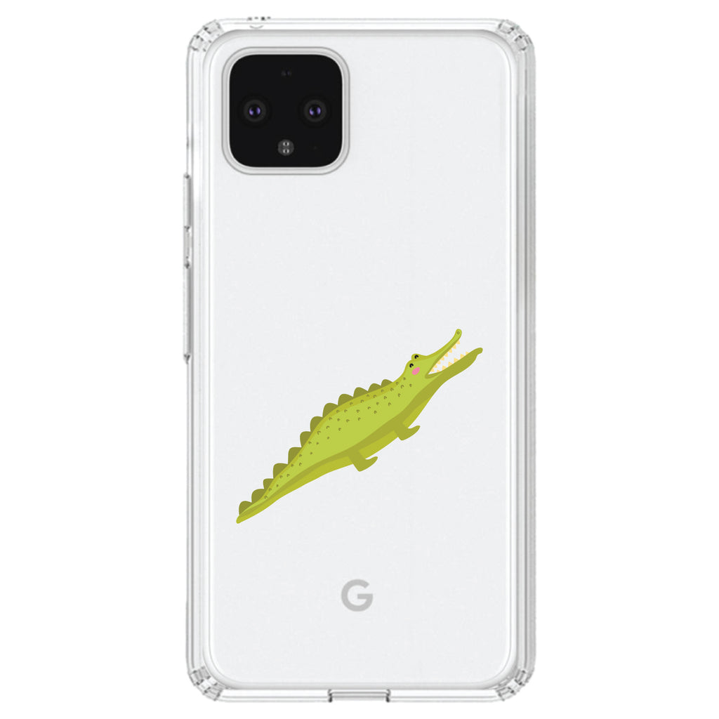 Cute Cartoon Alligator Clear Shockproof iPhone Case, view 23