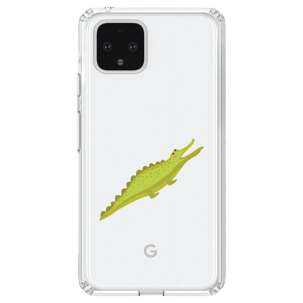 Cute Cartoon Alligator Clear Shockproof iPhone Case, view 24