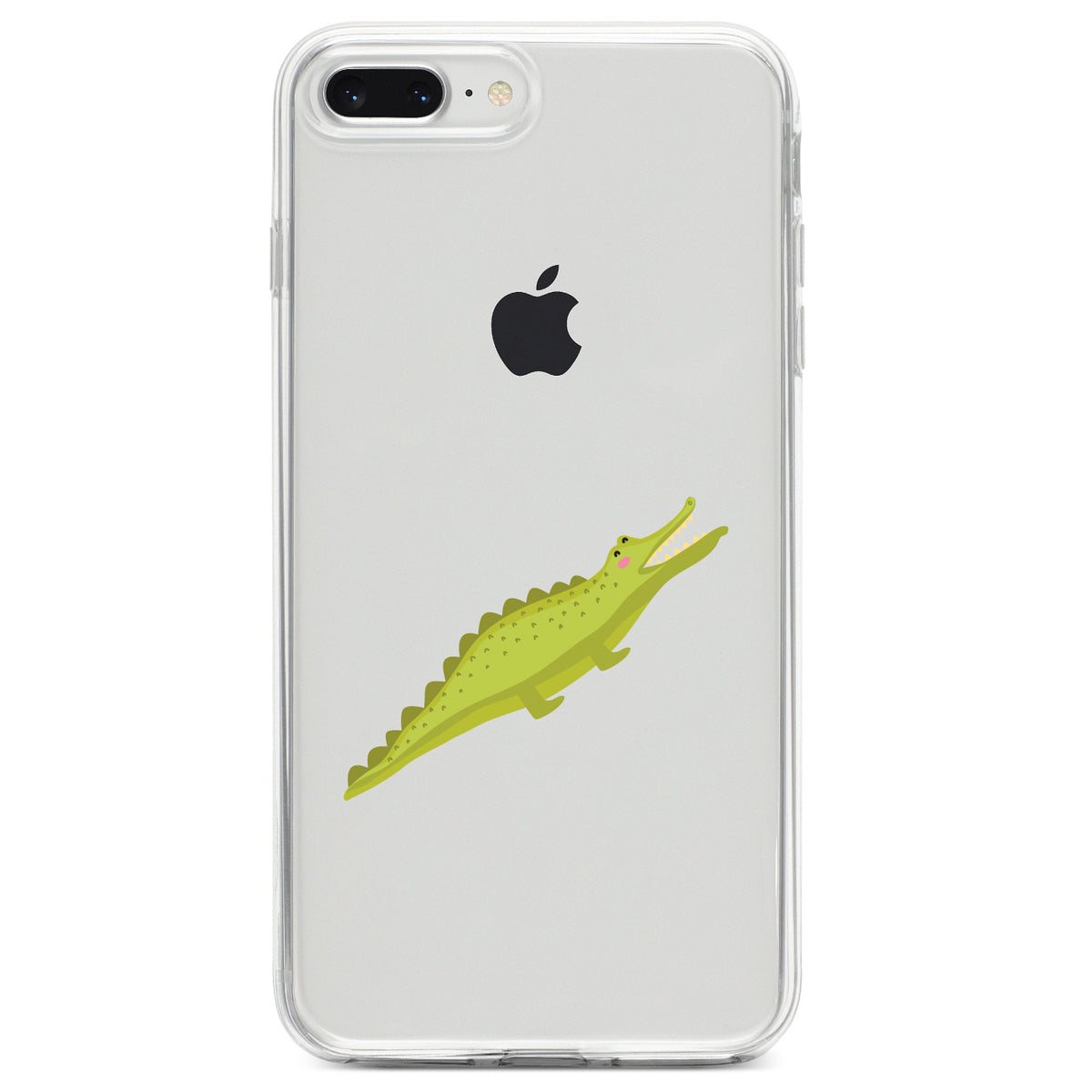 Cute Cartoon Alligator Clear Shockproof iPhone Case, view 6