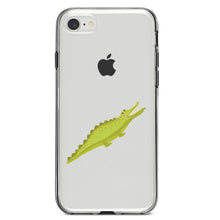DistinctInk® Clear Shockproof Hybrid Case for Apple iPhone / Samsung Galaxy / Google Pixel - Cute Cartoon Alligator