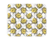 DistinctInk Custom Foam Rubber Mouse Pad - 1/4" Thick - Wildflower Yellow Graffiti