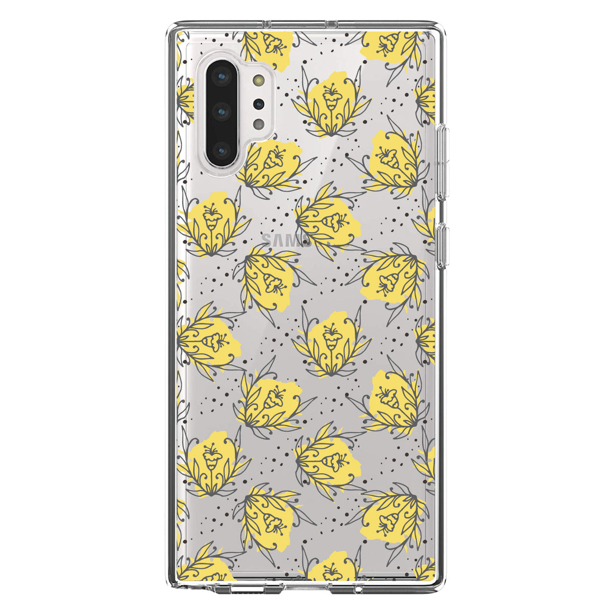 Wildflower Yellow Graffiti Clear Shockproof iPhone Case, view 10