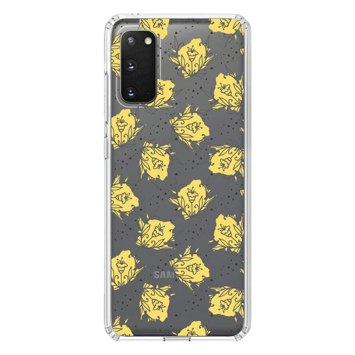 Wildflower Yellow Graffiti Clear Shockproof iPhone Case, view 15