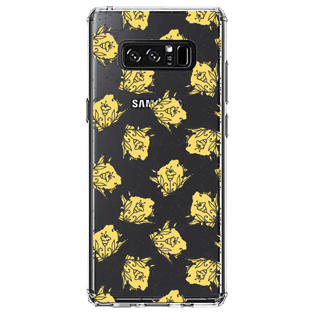 Wildflower Yellow Graffiti Clear Shockproof iPhone Case, view 12