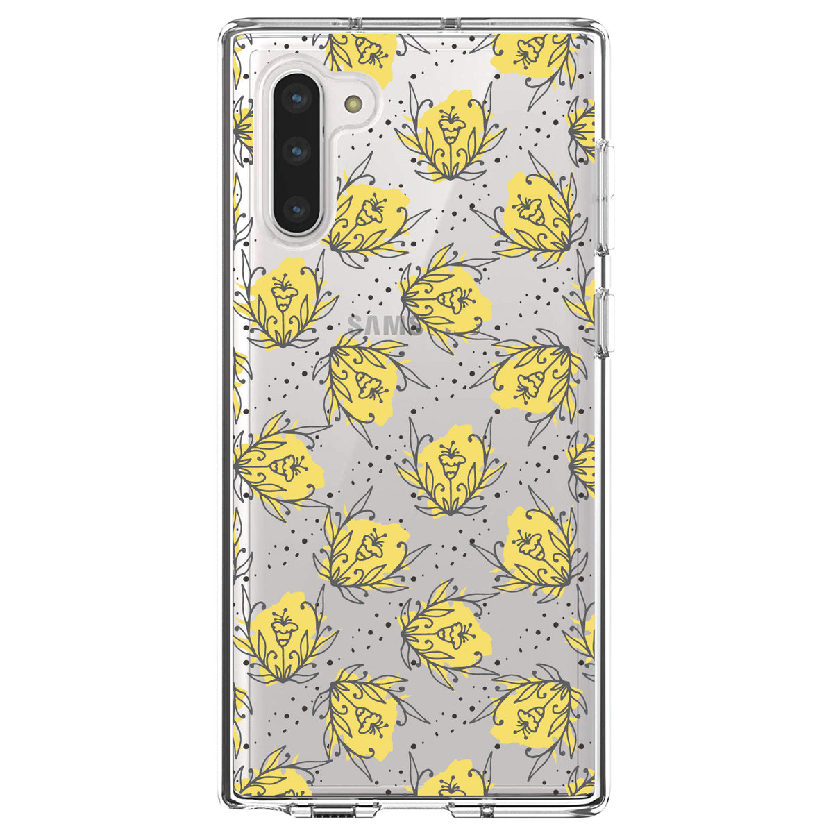 Wildflower Yellow Graffiti Clear Shockproof iPhone Case, view 9