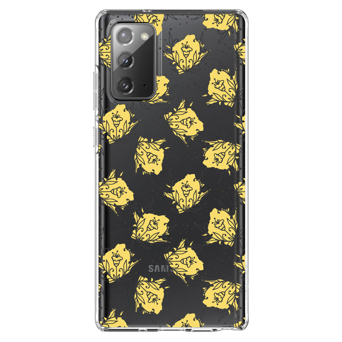 Wildflower Yellow Graffiti Clear Shockproof iPhone Case, view 8