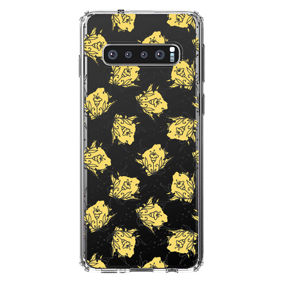 Wildflower Yellow Graffiti Clear Shockproof iPhone Case, view 16