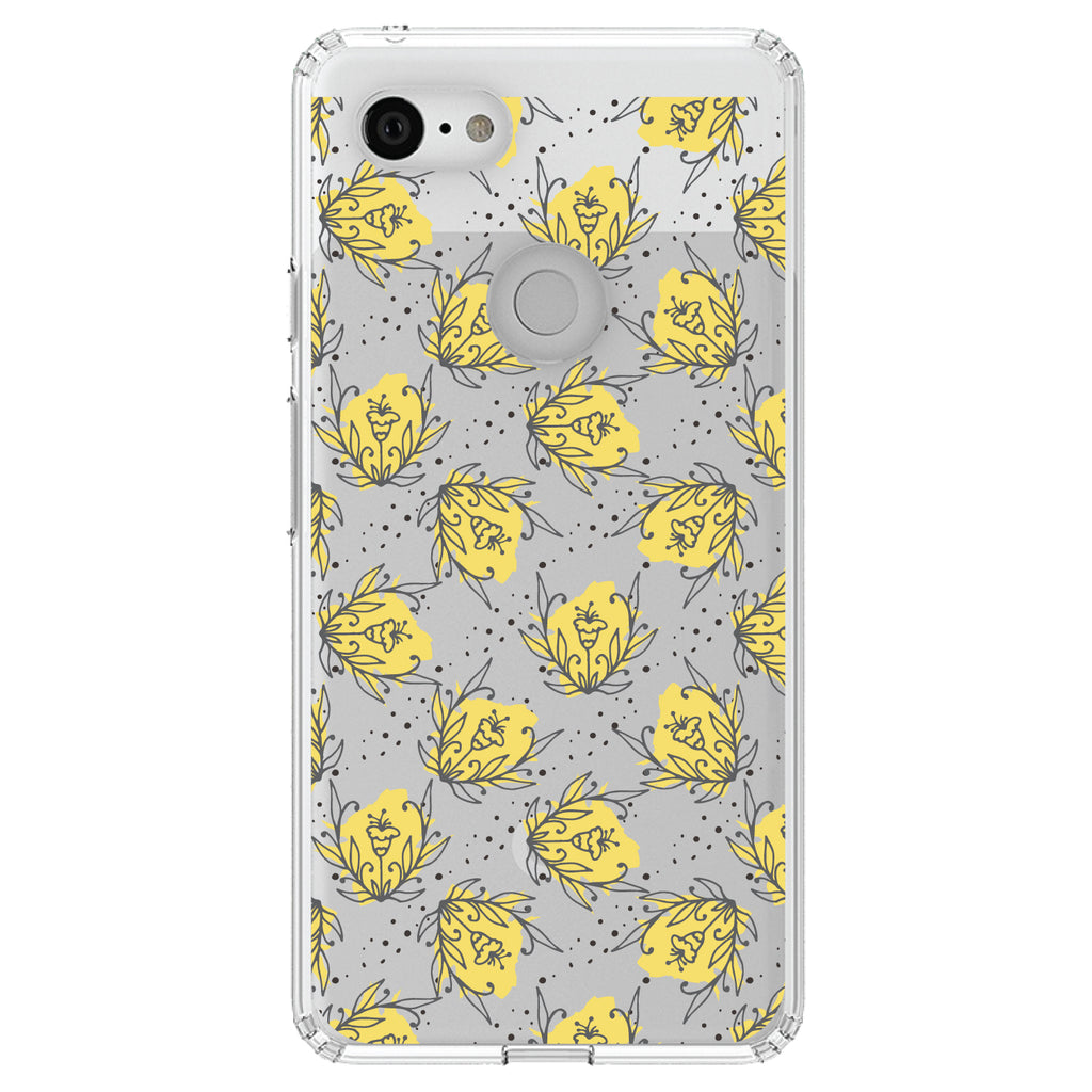 Wildflower Yellow Graffiti Clear Shockproof iPhone Case, view 22