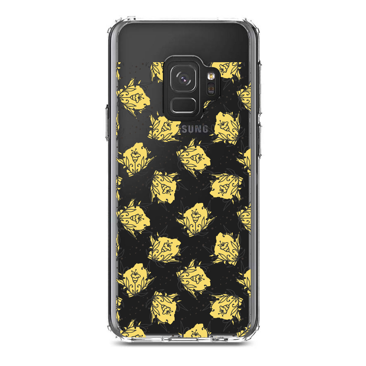 Wildflower Yellow Graffiti Clear Shockproof iPhone Case, view 19