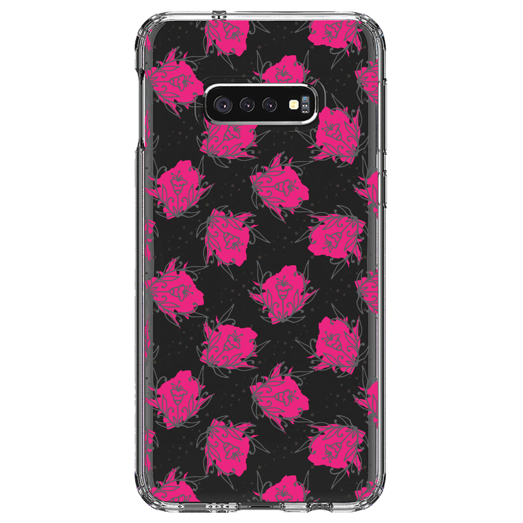 Wildflower Pink Graffiti Clear Shockproof iPhone Case, view 18
