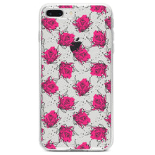 DistinctInk® Clear Shockproof Hybrid Case for Apple iPhone / Samsung Galaxy / Google Pixel - Wildflower Pink Graffiti