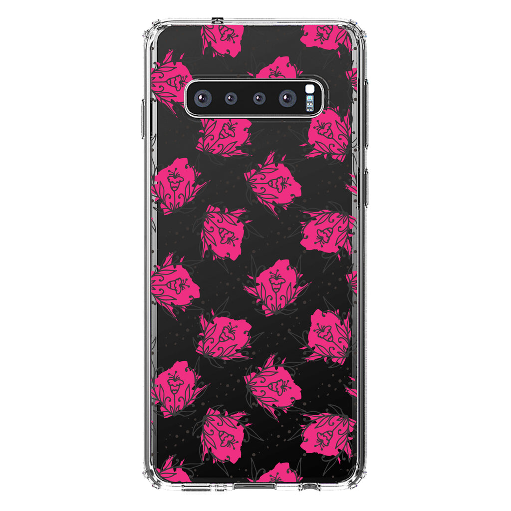 Wildflower Pink Graffiti Clear Shockproof iPhone Case, view 17