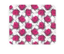 DistinctInk Custom Foam Rubber Mouse Pad - 1/4" Thick - Wildflower Pink Graffiti