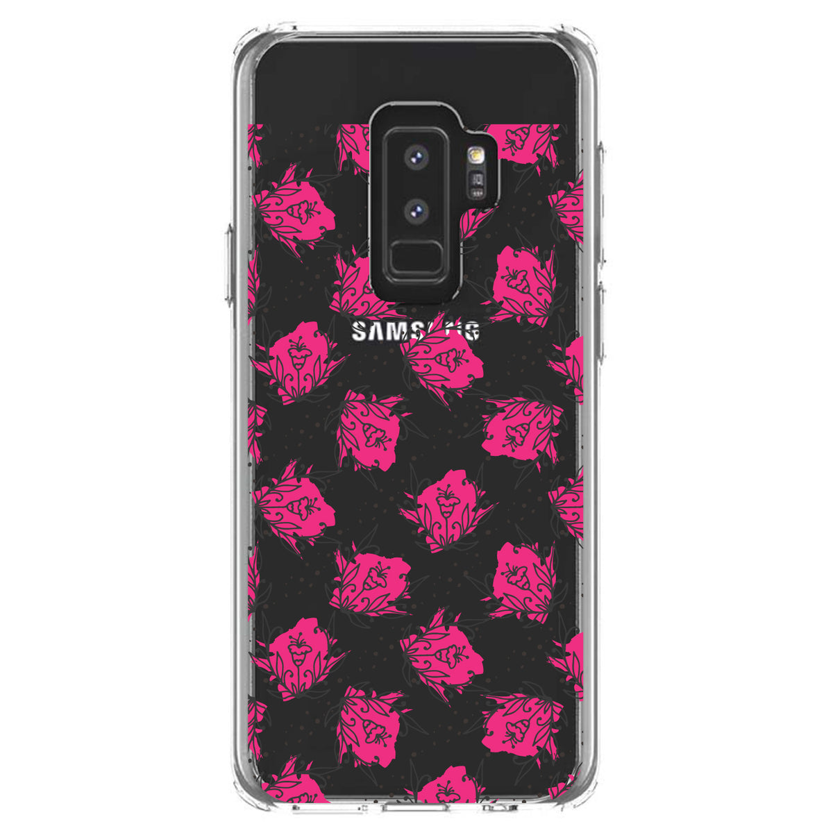 Wildflower Pink Graffiti Clear Shockproof iPhone Case, view 20