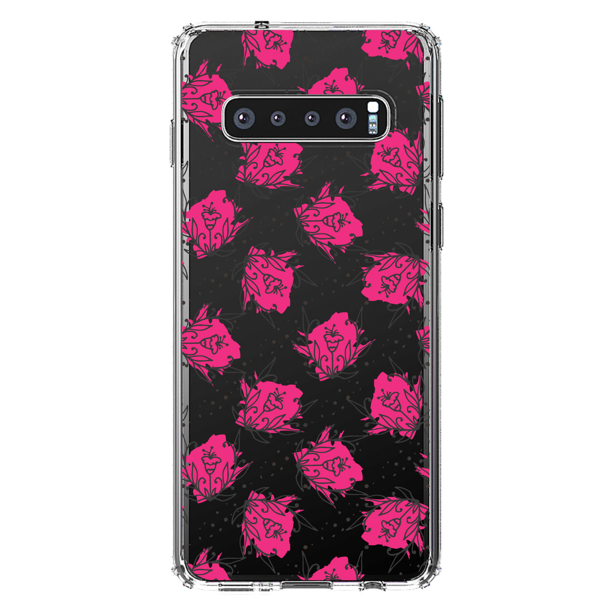 Wildflower Pink Graffiti Clear Shockproof iPhone Case, view 16