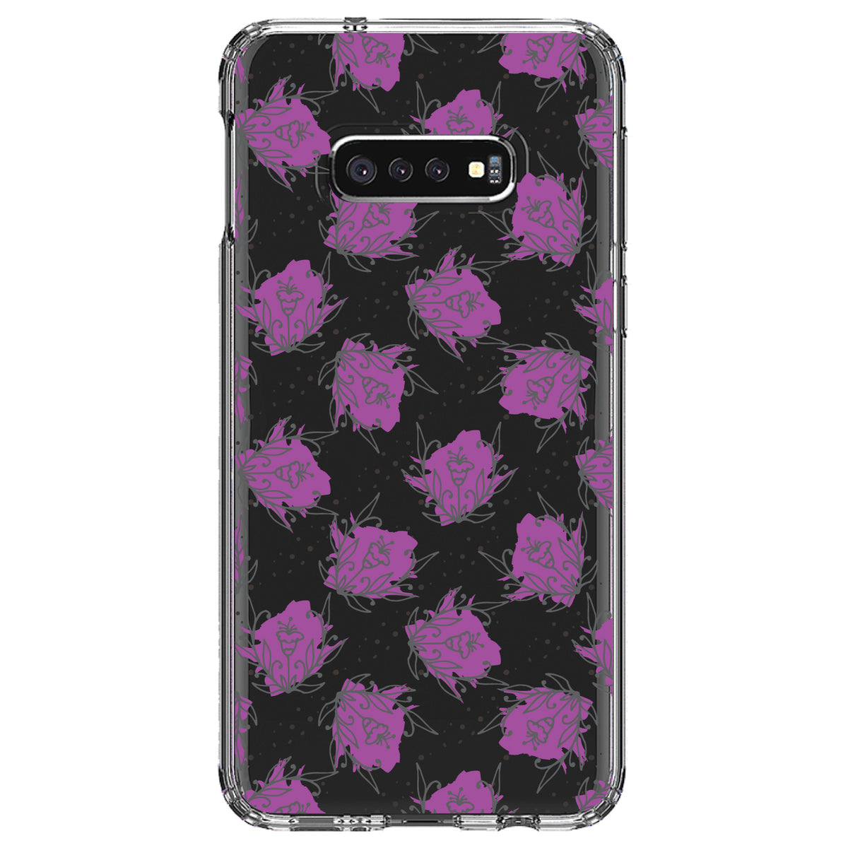 Wildflower Purple Graffiti Clear Shockproof iPhone Case, view 18