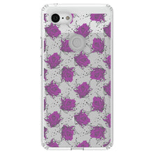 DistinctInk® Clear Shockproof Hybrid Case for Apple iPhone / Samsung Galaxy / Google Pixel - Wildflower Purple Graffiti