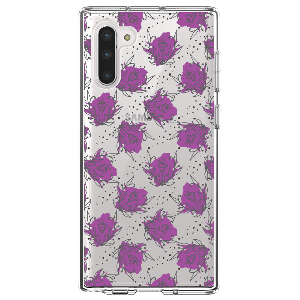 Wildflower Purple Graffiti Clear Shockproof iPhone Case, view 9