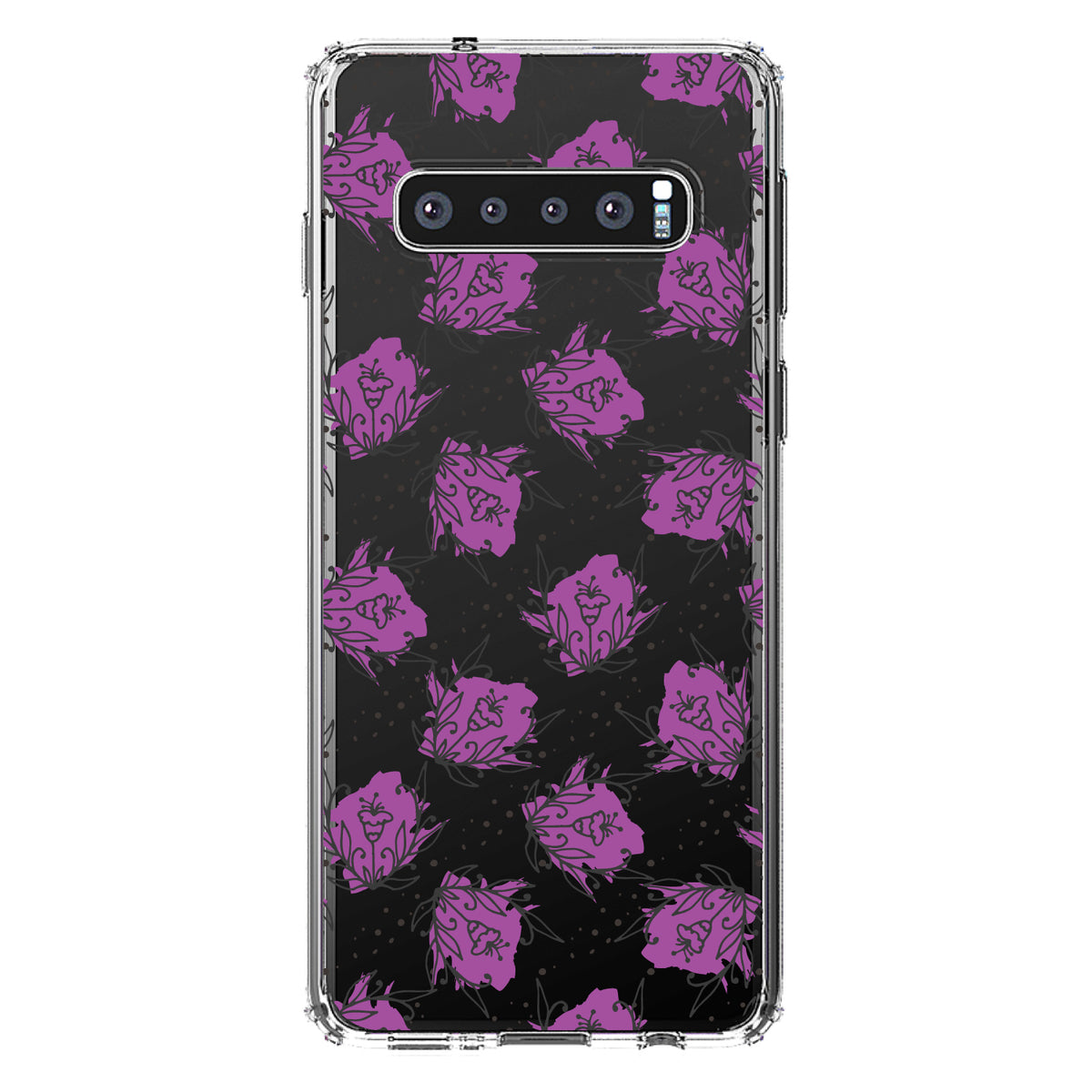 Wildflower Purple Graffiti Clear Shockproof iPhone Case, view 16