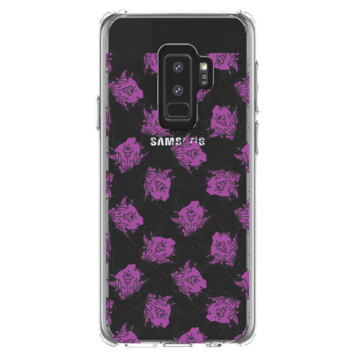Wildflower Purple Graffiti Clear Shockproof iPhone Case, view 20
