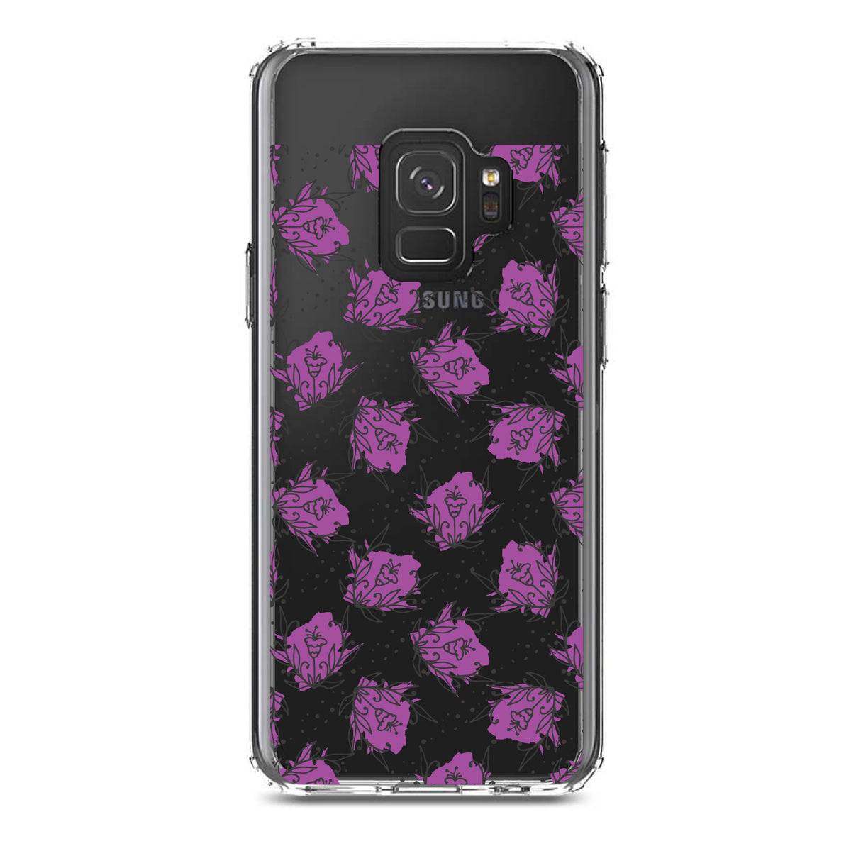 Wildflower Purple Graffiti Clear Shockproof iPhone Case, view 19