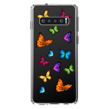 DistinctInk® Clear Shockproof Hybrid Case for Apple iPhone / Samsung Galaxy / Google Pixel - Rainbow Butterflies Butterfly