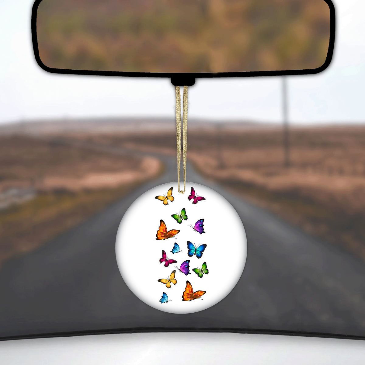 Rainbow Butterflies Butterfly Ceramic Ornament, view 3