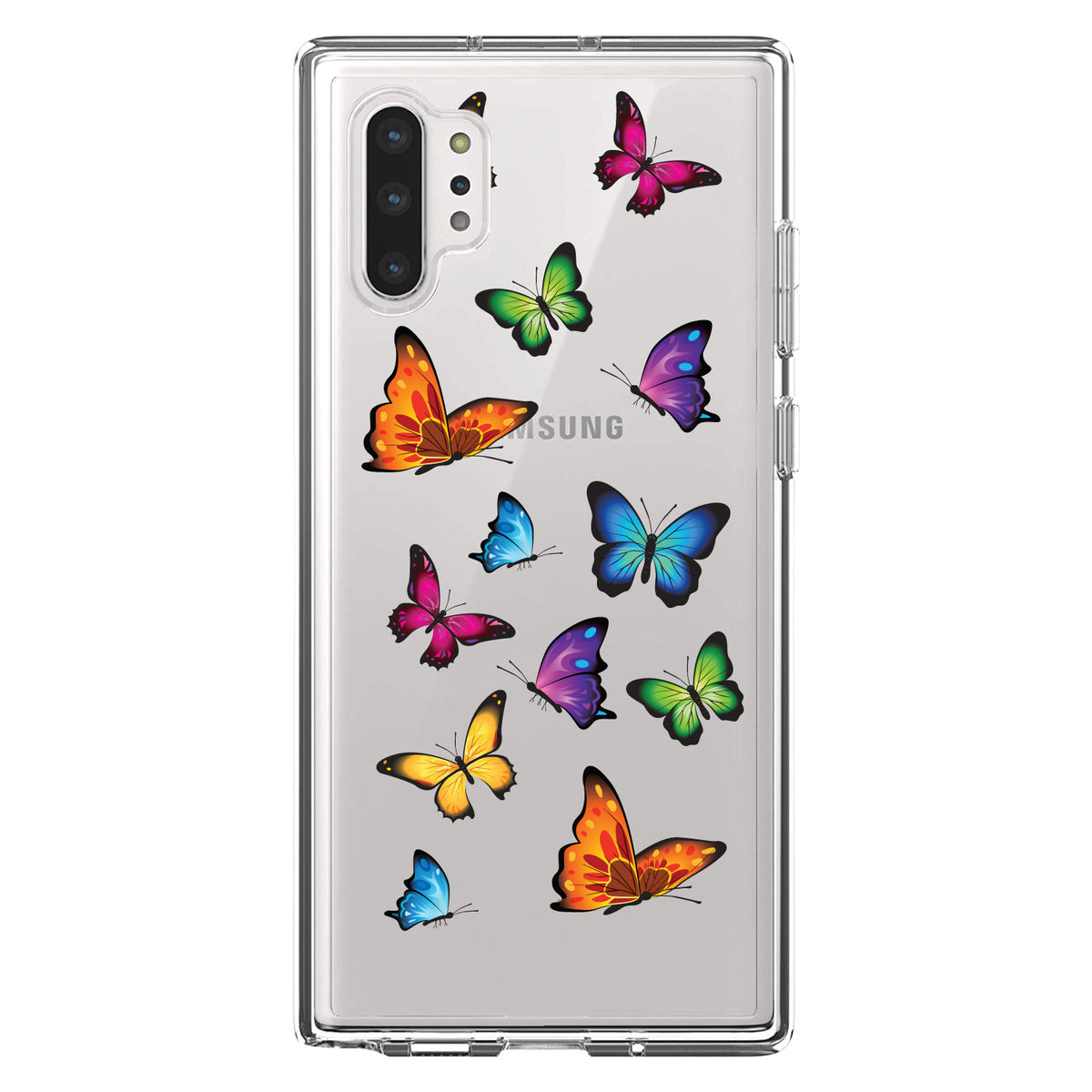 Rainbow Butterflies Butterfly Clear Shockproof iPhone Case, view 10