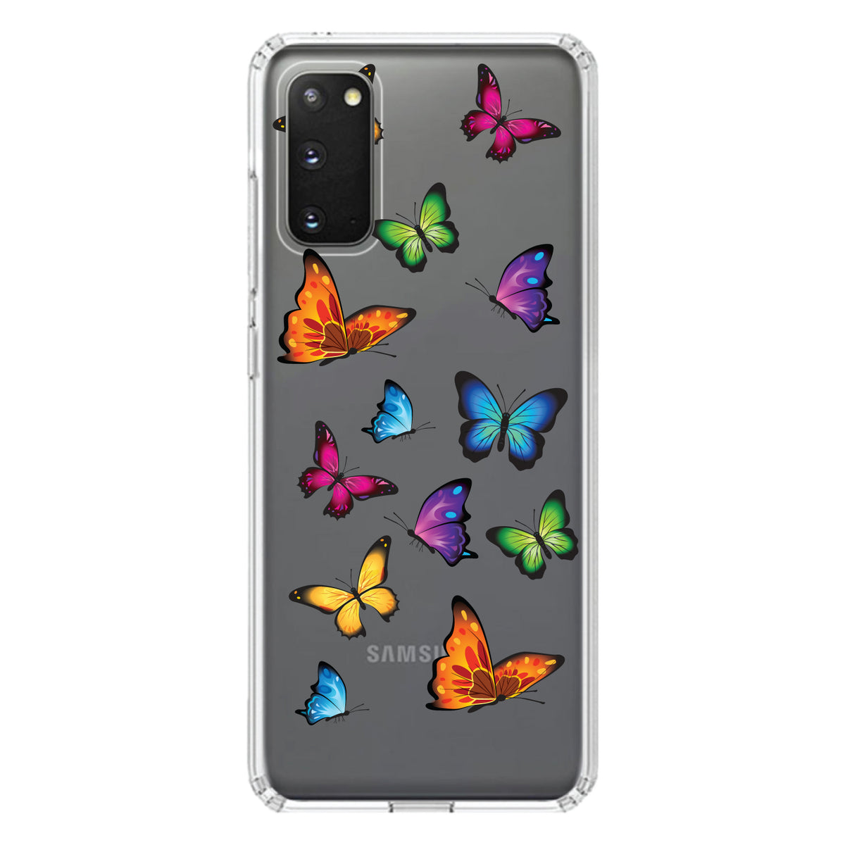 Rainbow Butterflies Butterfly Clear Shockproof iPhone Case, view 14