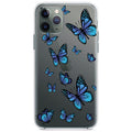Blue Butterflies Butterfly Clear Shockproof iPhone Case