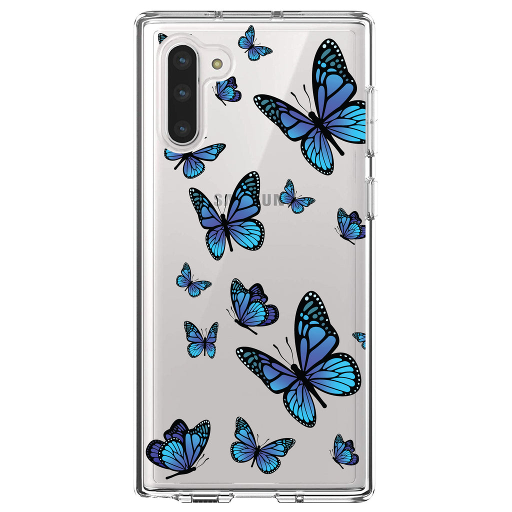 Blue Butterflies Butterfly Clear Shockproof iPhone Case, view 9