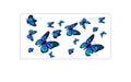 Custom Aluminum Decorative Vanity Front License Plate - Blue Butterflies Butterfly