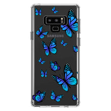 DistinctInk® Clear Shockproof Hybrid Case for Apple iPhone / Samsung Galaxy / Google Pixel - Blue Butterflies Butterfly