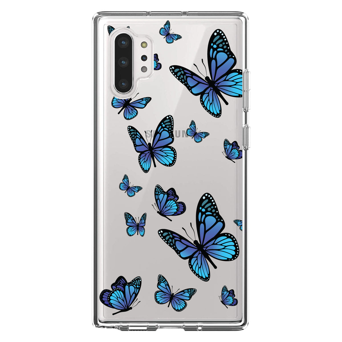 Blue Butterflies Butterfly Clear Shockproof iPhone Case, view 10