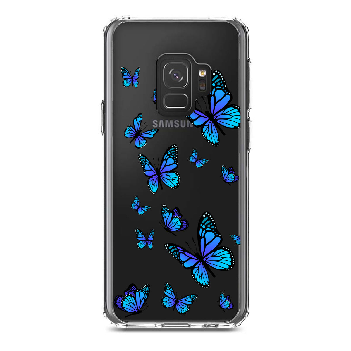 Blue Butterflies Butterfly Clear Shockproof iPhone Case, view 19