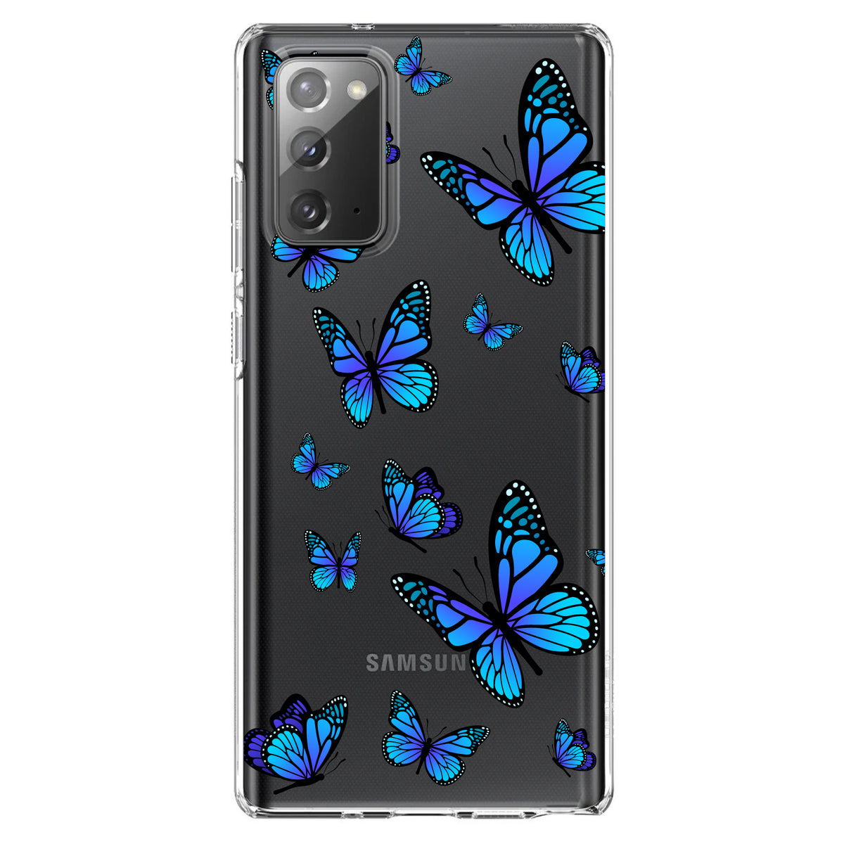 Blue Butterflies Butterfly Clear Shockproof iPhone Case, view 7