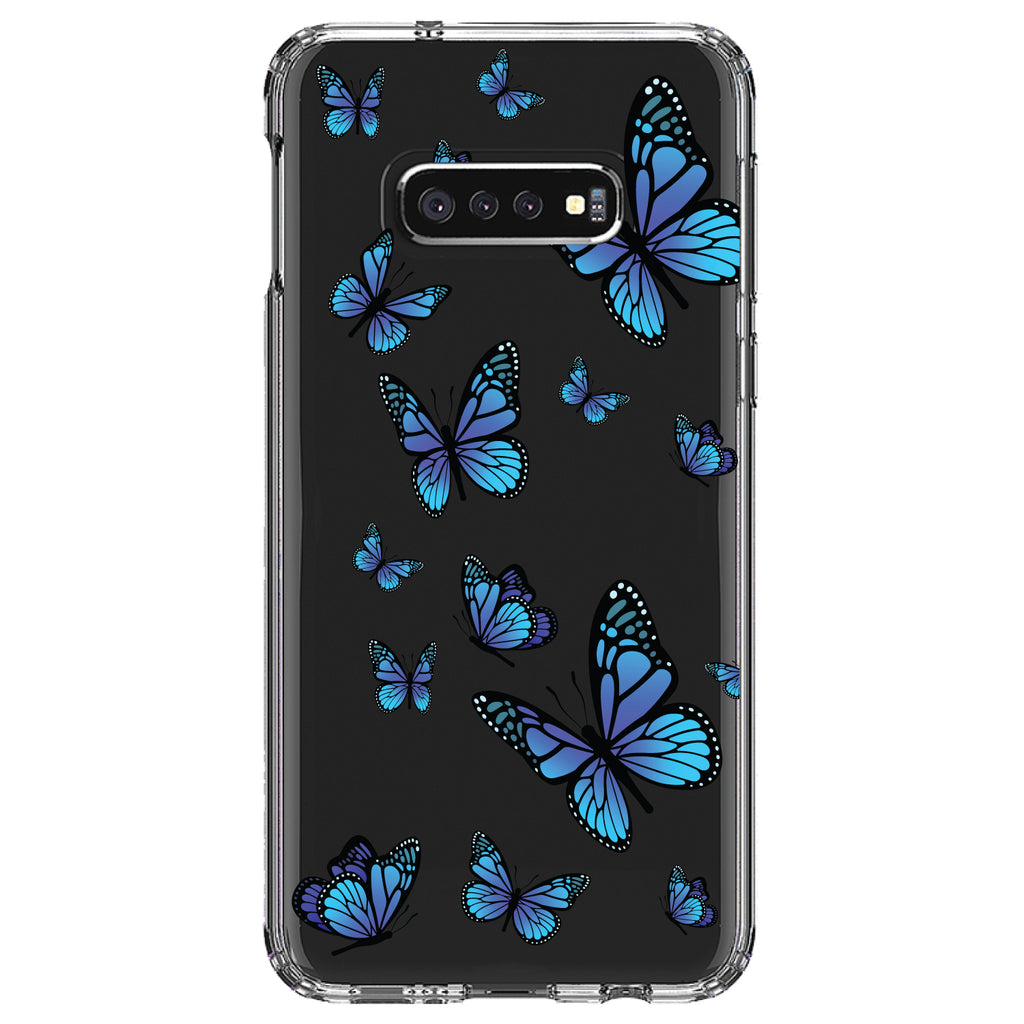 Blue Butterflies Butterfly Clear Shockproof iPhone Case, view 18