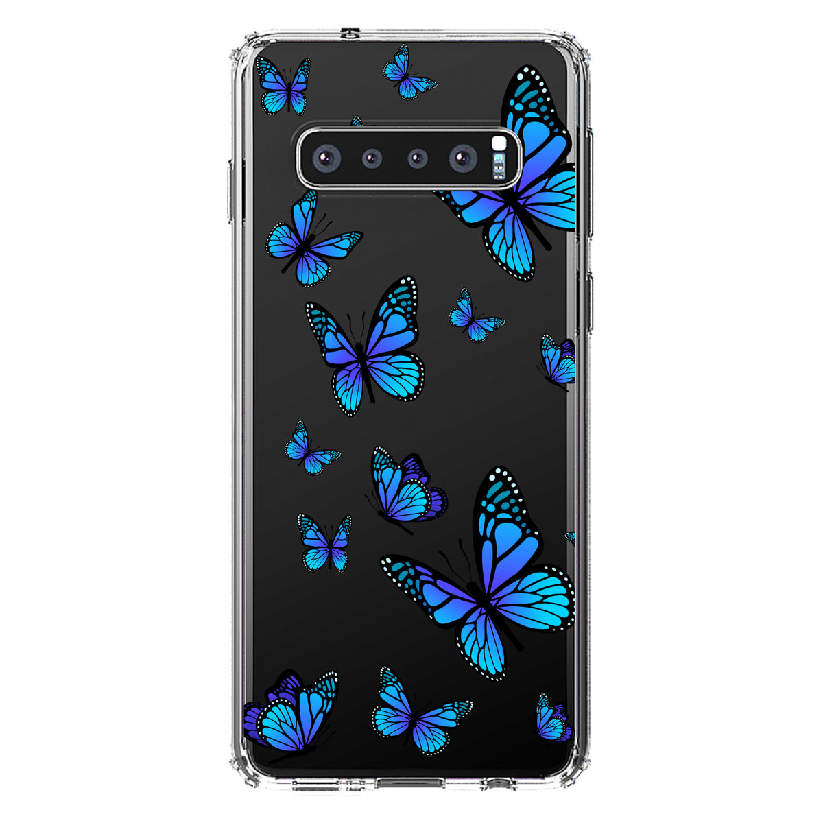 Blue Butterflies Butterfly Clear Shockproof iPhone Case, view 17