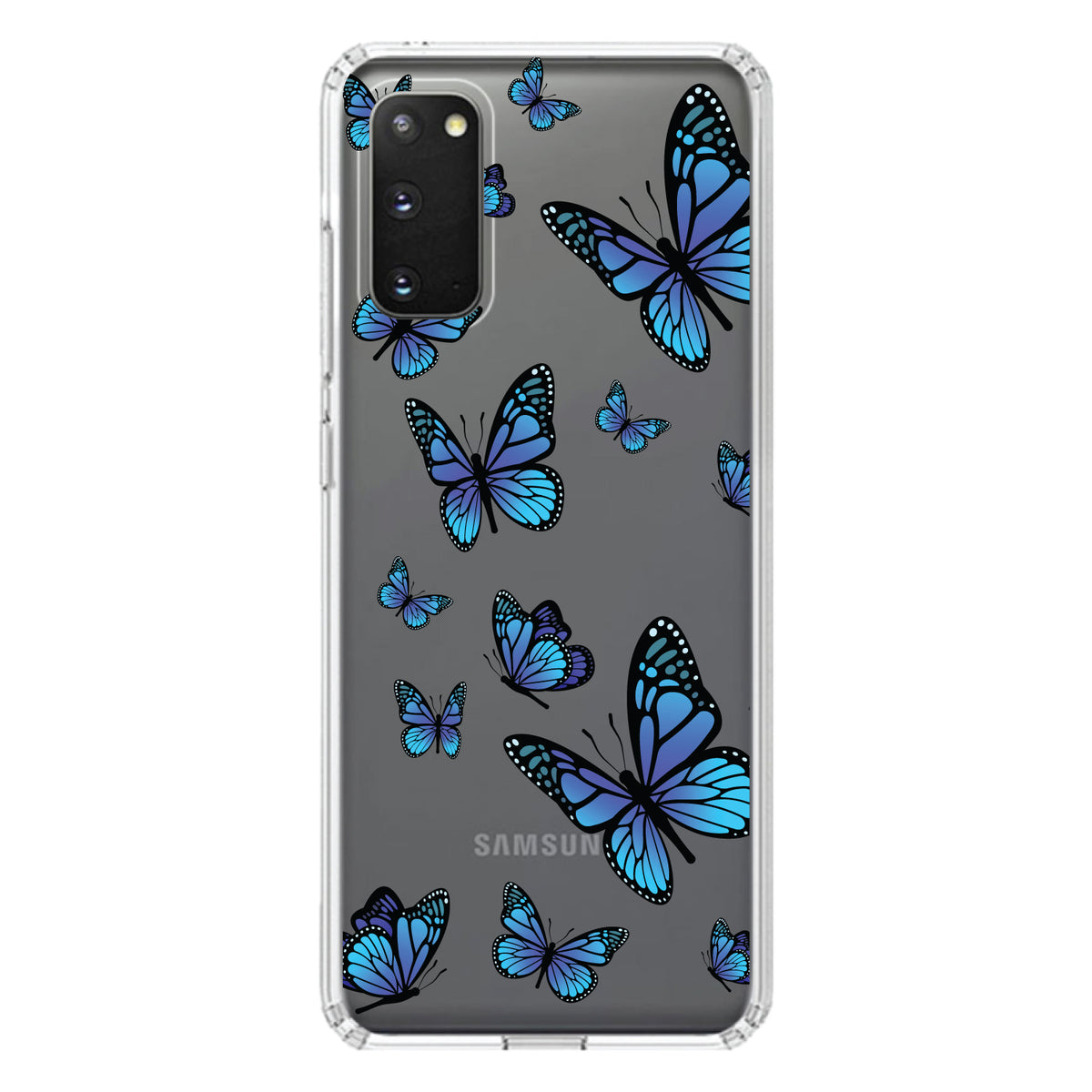 Blue Butterflies Butterfly Clear Shockproof iPhone Case, view 13