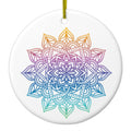Rainbow Gradient Mandala Ceramic Ornament