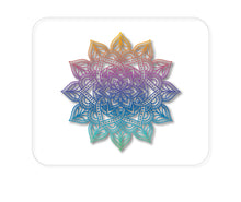 DistinctInk Custom Foam Rubber Mouse Pad - 1/4" Thick - Rainbow Gradient Mandala