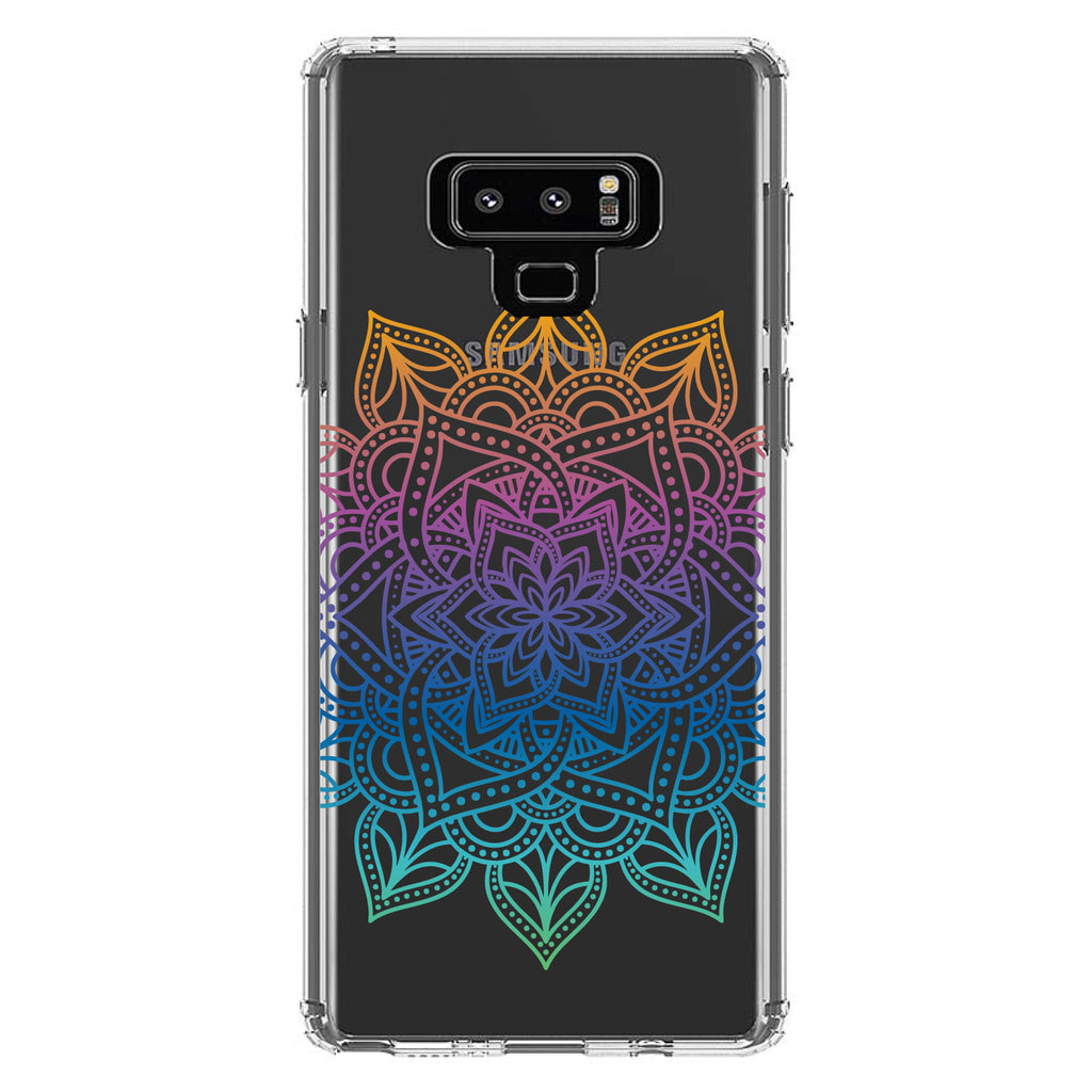 Rainbow Gradient Mandala Clear Shockproof iPhone Case, view 11