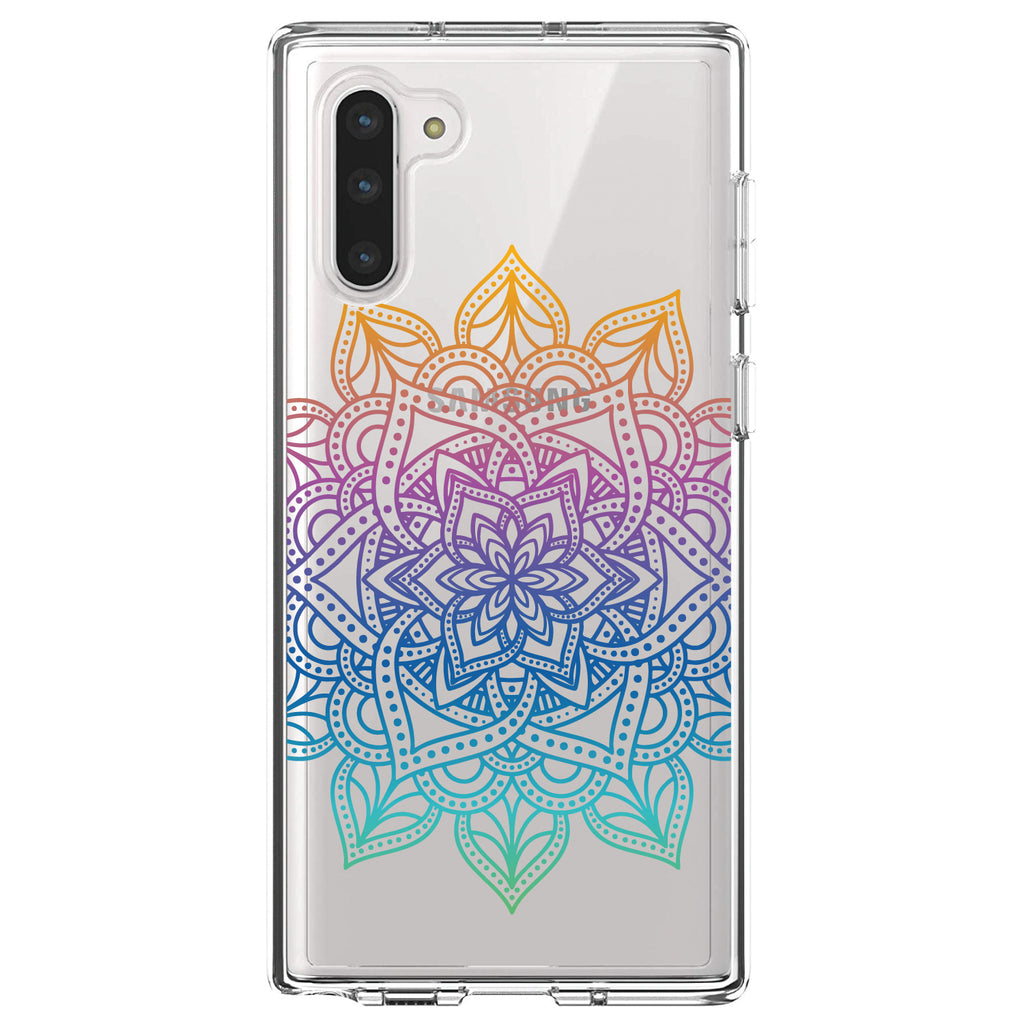 Rainbow Gradient Mandala Clear Shockproof iPhone Case, view 9