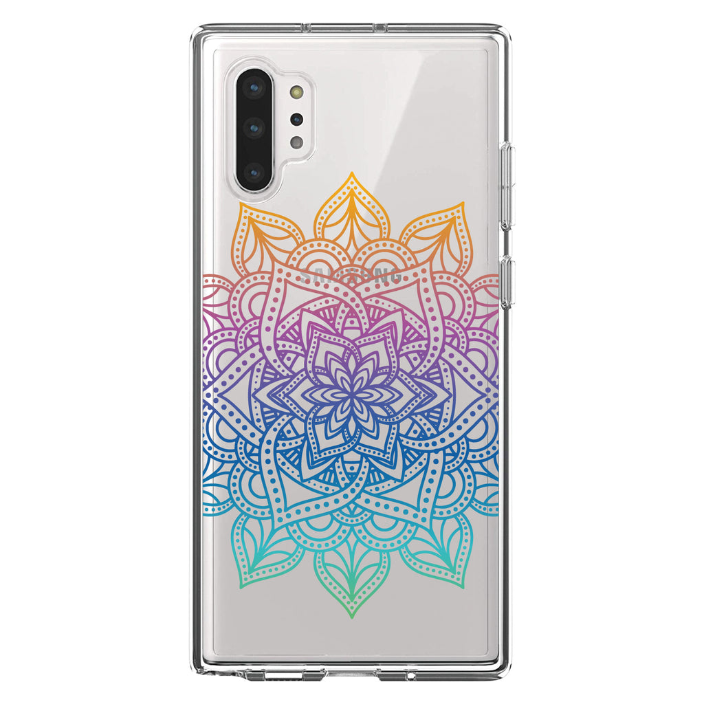 Rainbow Gradient Mandala Clear Shockproof iPhone Case, view 10